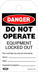 Lockout Tags Lockout Tag T202
